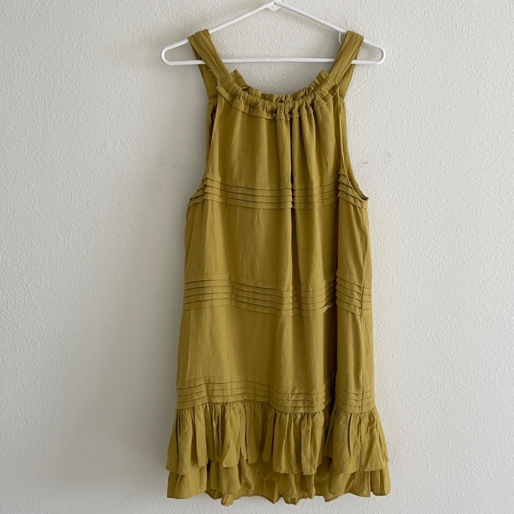 Mustard Seed Boho Back Tie Ruffle Dress